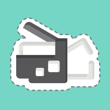 Çıkartma çizgisi leke kaynakçılığını kesti. Kaynak aletleri sembolüyle ilgili. Basit dizayn edilebilir. Basit resimleme