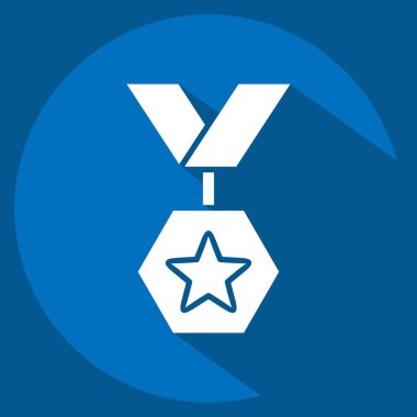 Ödül sembolüyle ilgili Simge 3. Uzun gölge tarzı. Basit dizayn edilebilir. Basit resimleme