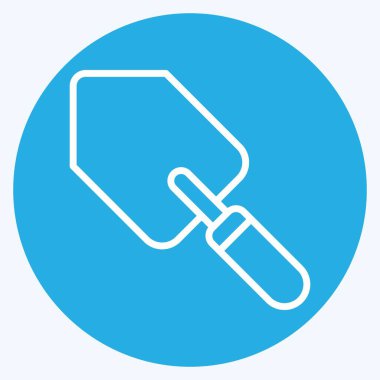 Simge Malafatı. Bina materyali sembolüyle ilgili. Mavi gözlü. Basit dizayn edilebilir. Basit resimleme