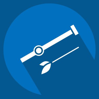 İkon Üfleme Silahı. Amerikan Yerli Sembolü ile ilgili. Uzun gölge tarzı. Basit dizayn edilebilir. Basit resimleme