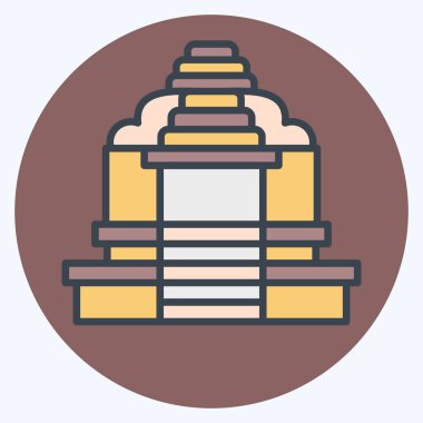 Simge Dini Hindu. Kamboçya sembolüyle ilgili. renk arkadaşı stili. Basit dizayn edilebilir. Basit resimleme