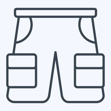 Simge Şortlar. Kamp sembolüyle ilgili. Sıra tarzı. Basit dizayn edilebilir. Basit resimleme