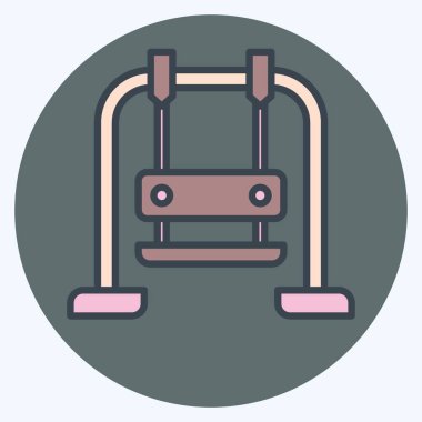 Simge salıncağı. Lunapark sembolüyle ilgili. renk arkadaşı stili. Basit dizayn edilebilir. Basit resimleme