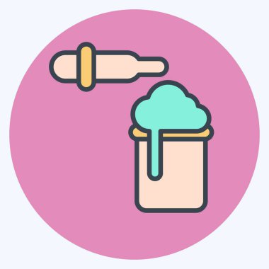 Simgesel Kimyasal Reaksiyon. Biyokimya sembolüyle ilgili. renk arkadaşı stili. Basit dizayn edilebilir. Basit resimleme