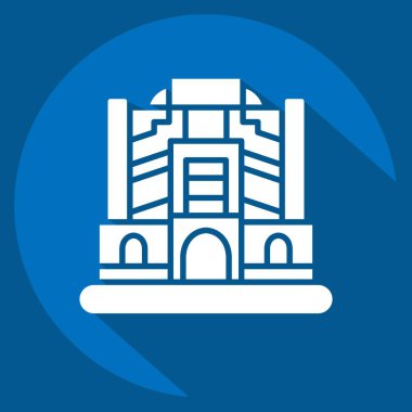 İkon Bağdat. Başkent sembolüyle ilgili. Uzun gölge tarzı. Basit dizayn edilebilir. Basit resimleme