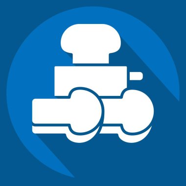 Simge tostu. Kahvaltı sembolüyle ilgili. Uzun gölge tarzı. Basit dizayn edilebilir. Basit resimleme