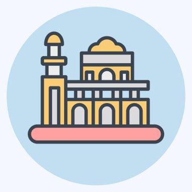 İkon Manila. Başkent sembolüyle ilgili. renk arkadaşı stili. Basit dizayn edilebilir. Basit resimleme