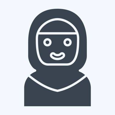 İkon Arap Kadınları. Suudi Arabistan sembolüyle ilgili. Kabartma tarzı. Basit dizayn edilebilir. Basit resimleme