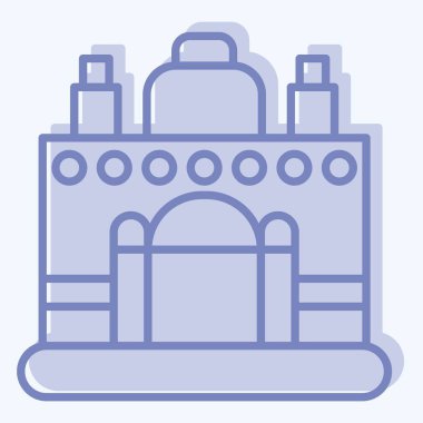 Simge Vientiane. Başkent sembolüyle ilgili. İki ton stili. Basit dizayn edilebilir. Basit resimleme