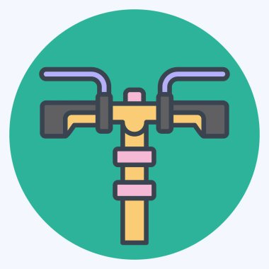 Bisiklet sembolüyle ilgili simge tutuşu. renk arkadaşı stili. Basit dizayn edilebilir. Basit resimleme