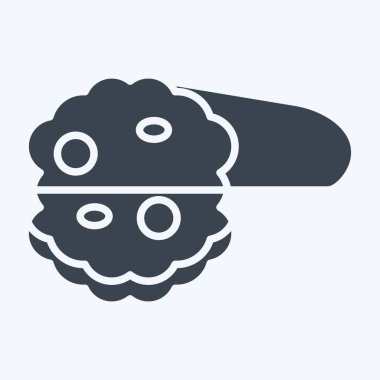 Simge Ekmek. Kahvaltı sembolüyle ilgili. Kabartma tarzı. Basit dizayn edilebilir. Basit resimleme