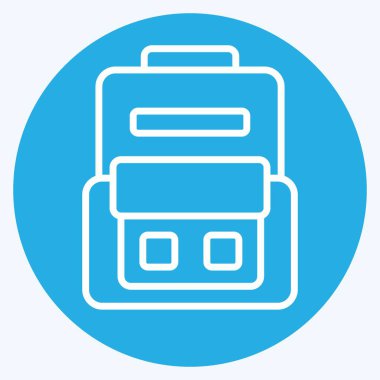 Simge Destek Torbaları. Kamp sembolüyle ilgili. Mavi gözlü. Basit dizayn edilebilir. Basit resimleme