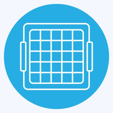 Beyzbol Rebound Ağı. Beyzbol sembolüyle ilgili. Mavi gözlü. Basit dizayn edilebilir. Basit resimleme