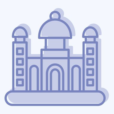 İkona Dhaka. Başkent sembolüyle ilgili. İki ton stili. Basit dizayn edilebilir. Basit resimleme