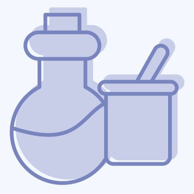 Simge Bilimi Aletleri. Biyokimya sembolüyle ilgili. İki ton stili. Basit dizayn edilebilir. Basit resimleme