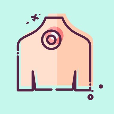 Sırt ağrısı ikonu. Vücut Ache sembolüyle ilgili. MBE tarzı. Basit dizayn edilebilir. Basit resimleme