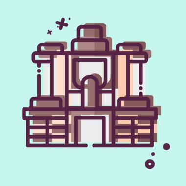 Simge Angkor Thom. Kamboçya sembolüyle ilgili. MBE tarzı. Basit dizayn edilebilir. Basit resimleme