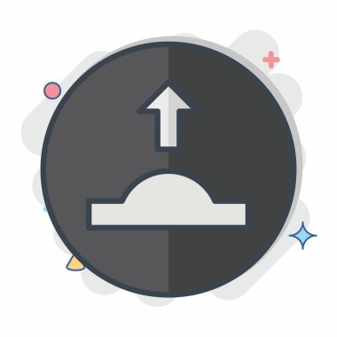 Simge Kamburu. Yol İşareti sembolüyle ilgili. Çizgi roman. Basit dizayn edilebilir. Basit resimleme