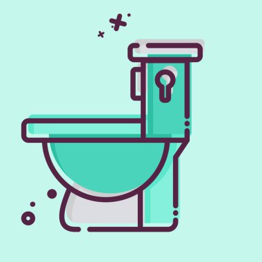 Simge Tuvaleti. Bina materyali sembolüyle ilgili. MBE tarzı. Basit dizayn edilebilir. Basit resimleme