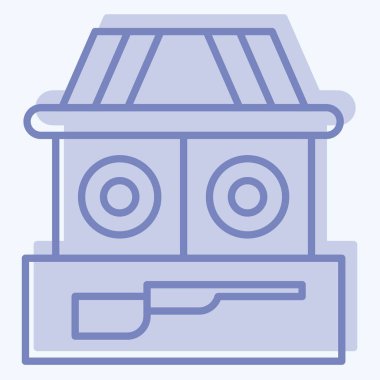 Simge Çekimi. Lunapark sembolüyle ilgili. İki ton stili. Basit dizayn edilebilir. Basit resimleme