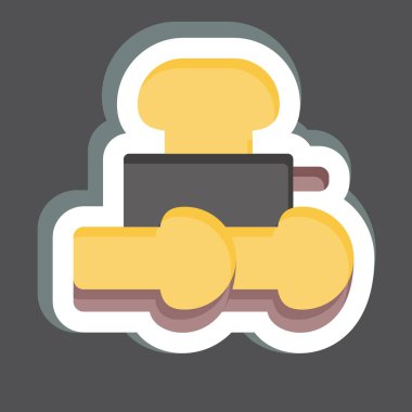 Çıkartmalı tost. Kahvaltı sembolüyle ilgili. Basit dizayn edilebilir. Basit resimleme