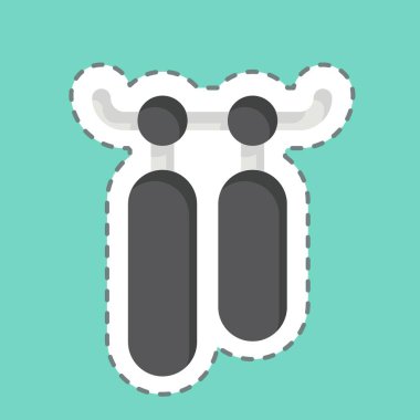 Çıkartma hattı silindirleri kesti. Kaynak aletleri sembolüyle ilgili. Basit dizayn edilebilir. Basit resimleme