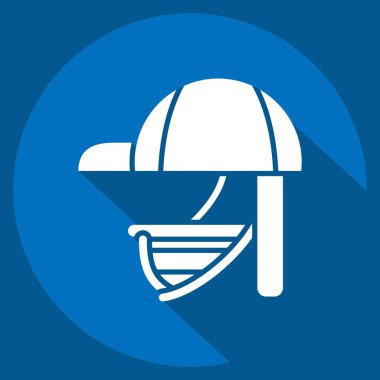 Simge Vuruş Miğferi. Beyzbol sembolüyle ilgili. Uzun gölge tarzı. Basit dizayn edilebilir. Basit resimleme