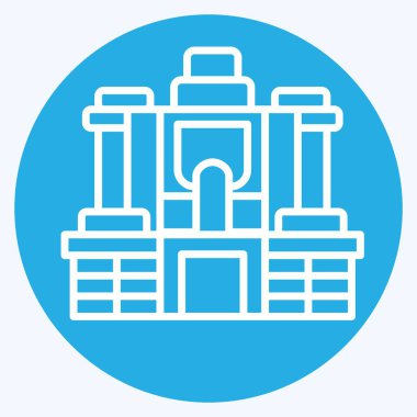 Simge Angkor Thom. Kamboçya sembolüyle ilgili. Mavi gözlü. Basit dizayn edilebilir. Basit resimleme