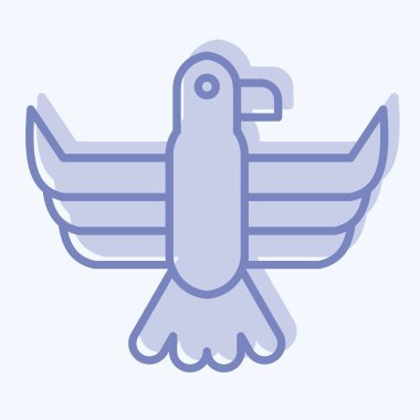 Simge Kartalı. Amerikan Yerli Sembolü ile ilgili. İki ton stili. Basit dizayn edilebilir. Basit resimleme