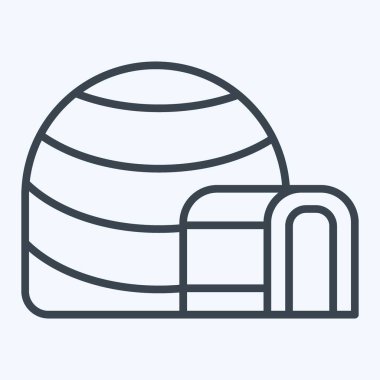 Icon Igloo. Alaska sembolüyle ilgili. Sıra tarzı. Basit dizayn edilebilir. Basit resimleme