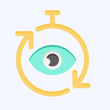 Simge Gelecek Projeksiyonu. İklim Değişikliği sembolüyle ilgili. Düz stil. Basit dizayn edilebilir. Basit illüstrasyon 1