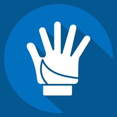 Bisiklet sembolüyle ilgili simge eldiveni. Uzun gölge tarzı. Basit dizayn edilebilir. Basit resimleme