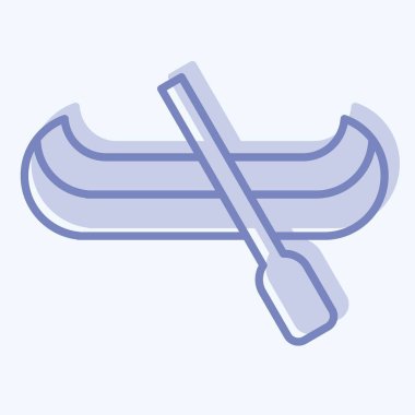 Simge kanosu. Amerikan Yerli Sembolü ile ilgili. İki ton stili. Basit dizayn edilebilir. Basit resimleme