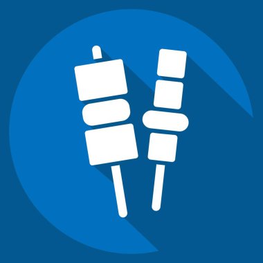 İkon Barbeküsü. Kahvaltı sembolüyle ilgili. Uzun gölge tarzı. Basit dizayn edilebilir. Basit resimleme