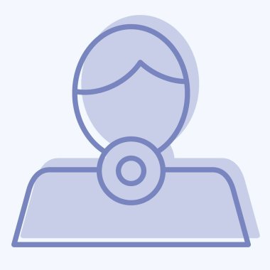 İkon tiroid. Vücut Ache sembolüyle ilgili. İki ton stili. Basit dizayn edilebilir. Basit resimleme