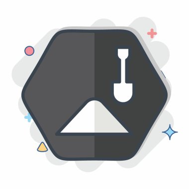 Simge çalışıyor. Yol İşareti sembolüyle ilgili. Çizgi roman. Basit dizayn edilebilir. Basit resimleme