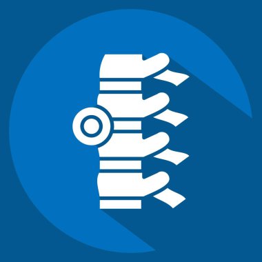 Icon Kemik Ağrısı. Vücut Ache sembolüyle ilgili. Uzun gölge tarzı. Basit dizayn edilebilir. Basit resimleme