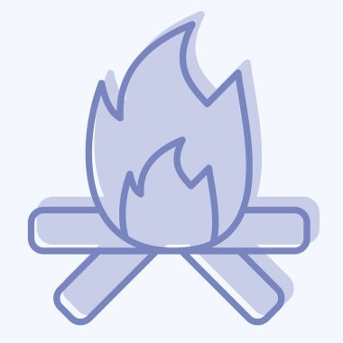 Simge Ateşi. Amerikan Yerli Sembolü ile ilgili. İki ton stili. Basit dizayn edilebilir. Basit resimleme