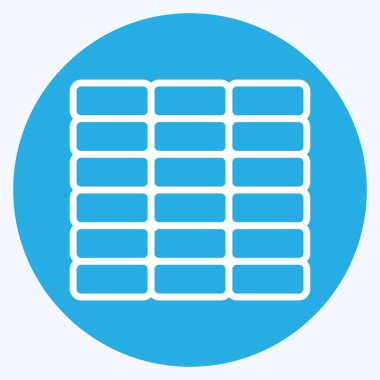 Simge Duvarı. Bina materyali sembolüyle ilgili. Mavi gözlü. Basit dizayn edilebilir. Basit resimleme