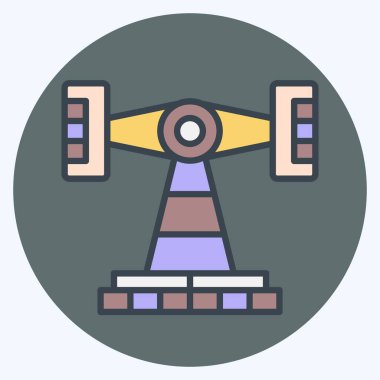 Simge Yuvarlan O düzlemi. Lunapark sembolüyle ilgili. renk arkadaşı stili. Basit dizayn edilebilir. Basit resimleme