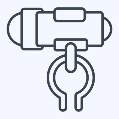 Bisiklet sembolüyle ilgili simge feneri. Sıra tarzı. Basit dizayn edilebilir. Basit resimleme