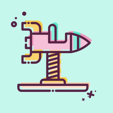 Icon Spring Salıncak Roketi. Lunapark sembolüyle ilgili. MBE tarzı. Basit dizayn edilebilir. Basit resimleme