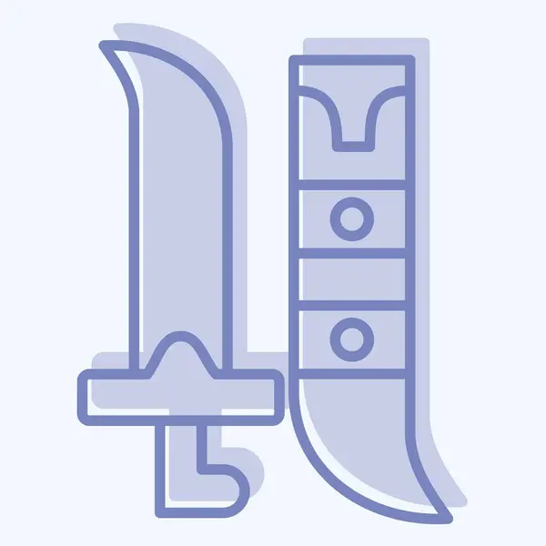 Des Épées Icône Lié Symbole Arabie Saoudite Style Deux Tons — Image vectorielle