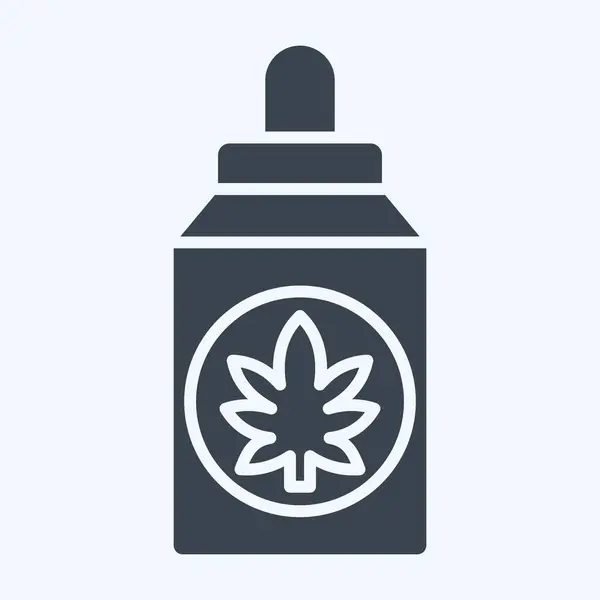 Ícone Cannabidiol Cbd Relacionado Com Símbolo Cannabis Estilo Glifo Design — Vetor de Stock