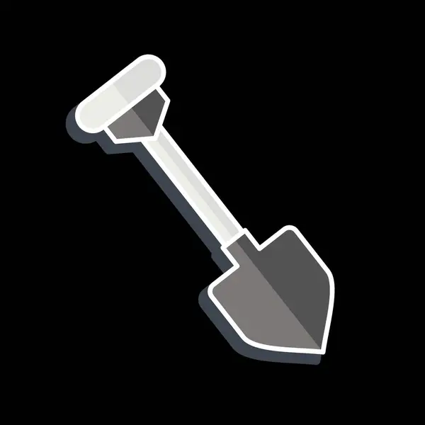 Icon Shovel Související Symbolem Hornictví Lesklý Styl Jednoduchý Design Upravitelný — Stockový vektor
