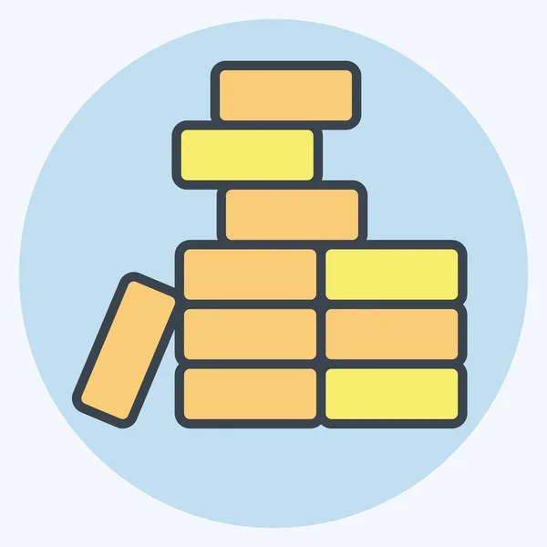 Icon Brickwork Relacionado Com Símbolo Material Construção Estilo Companheiro Cor —  Vetores de Stock