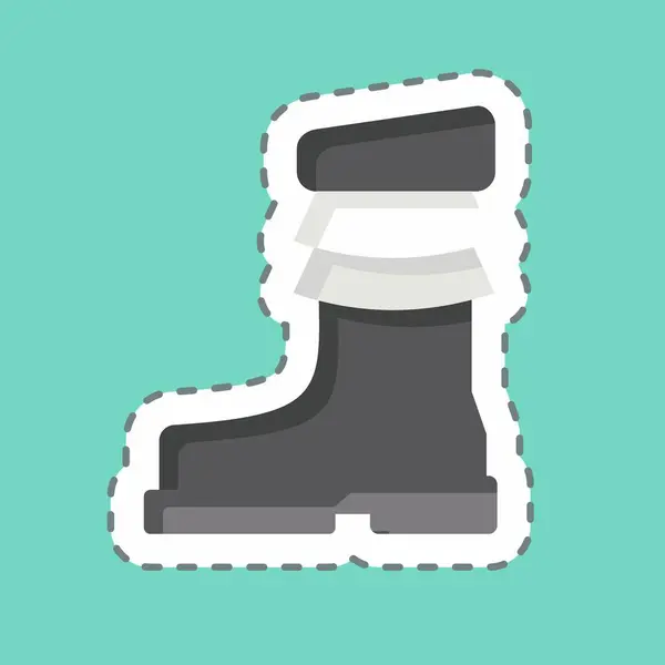 Sticker Line Cut Shoes Související Symbolem Domorodých Lidí Jednoduchý Design — Stockový vektor