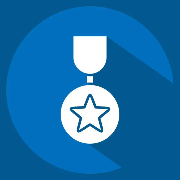 Badge Icône Lié Symbole Award Long Style Ombre Conception Simple — Image vectorielle