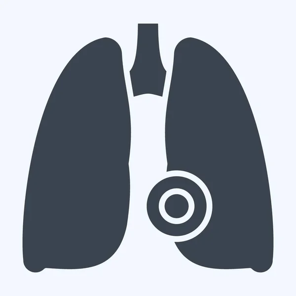 Icono Enfermedad Pulmonar Relacionado Con Símbolo Body Ache Estilo Glifo — Vector de stock