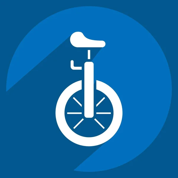 Icône Monocycle Lié Symbole Parc Attractions Long Style Ombre Conception — Image vectorielle